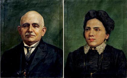 Portraits of Beniamino Troisi and Maria Michela Buongiorno Troisi paintings